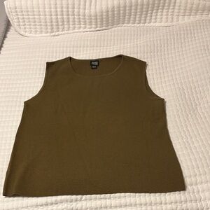 Eileen Fisher Olive Green wool sleeveless sweater